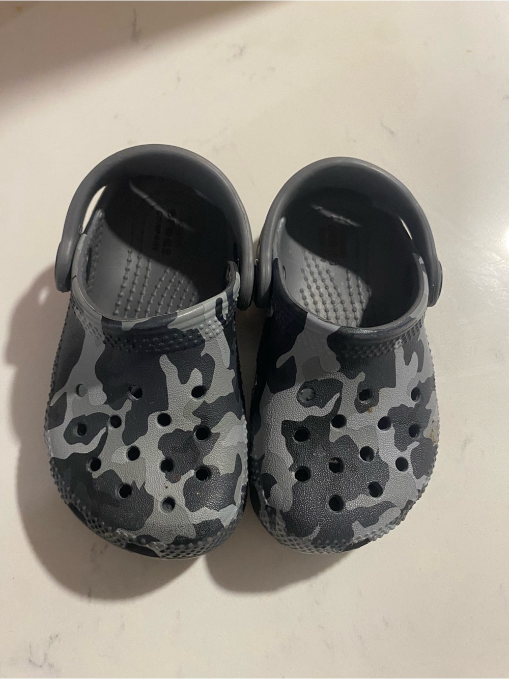 CROCS Kids Grey Camo Comfort Clogs